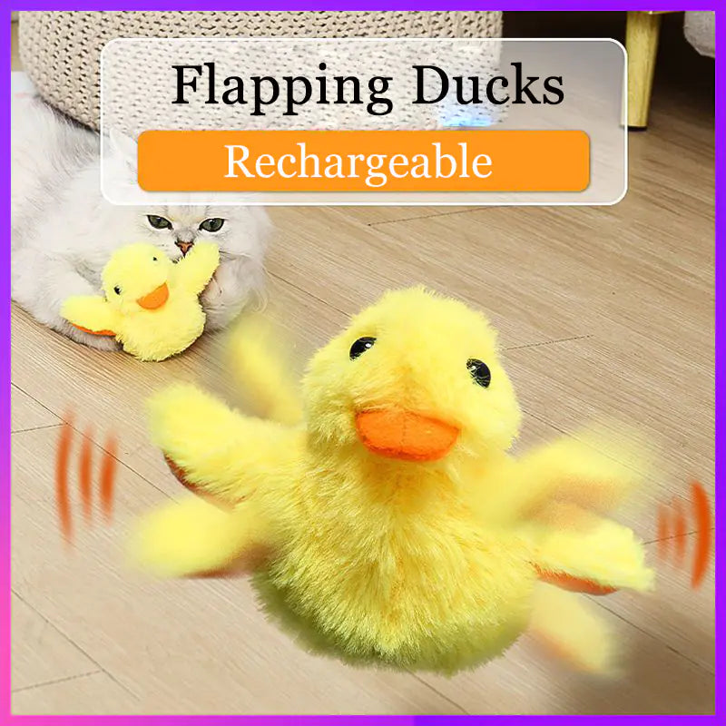 Gravity Flushing Duck Plush Sound Toy for Cats