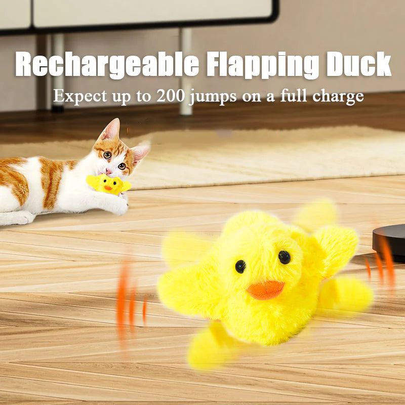 Gravity Flushing Duck Plush Sound Toy for Cats