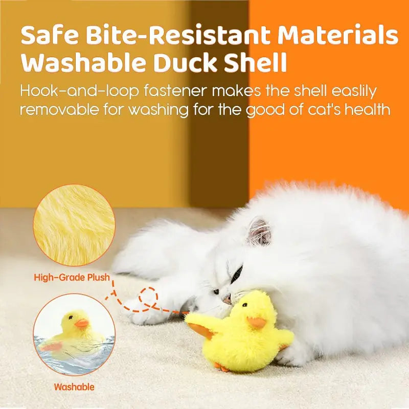 Gravity Flushing Duck Plush Sound Toy for Cats