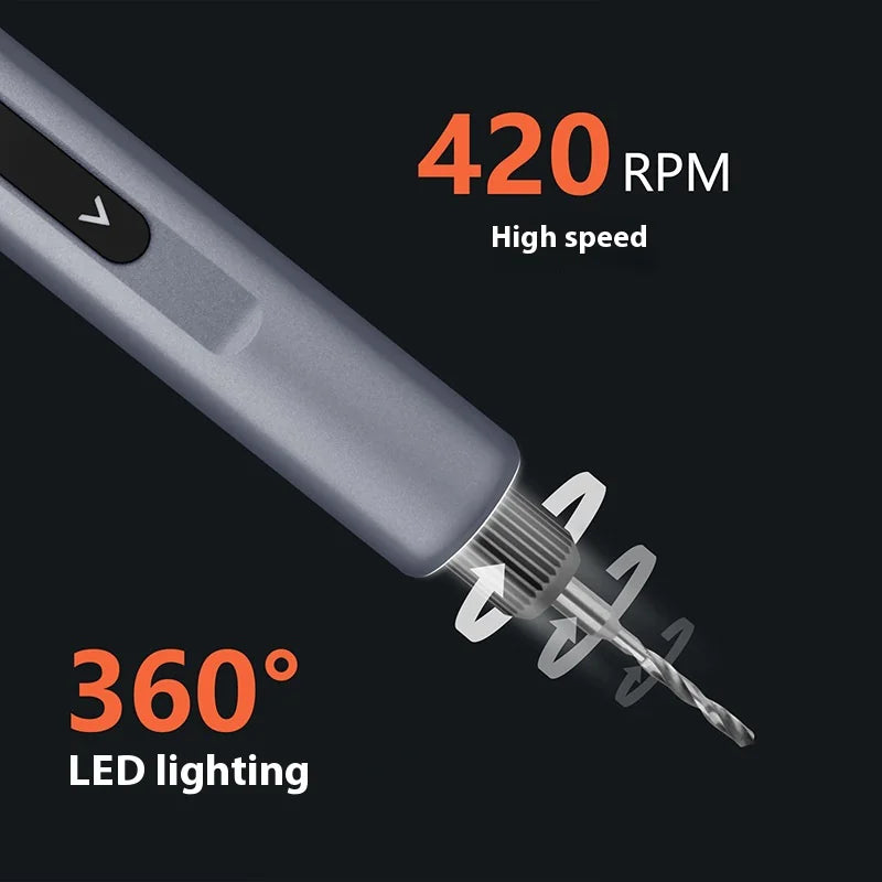 Trapano e avvitatore elettrico di precisione 2 in 1 con display LED